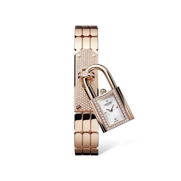 Hermes Kelly Diamond Mini model 16mm Rose gold Watch