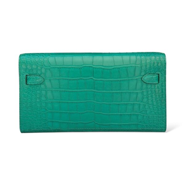 Hermes Kelly To Go Malachite Croco PHW - Image 4