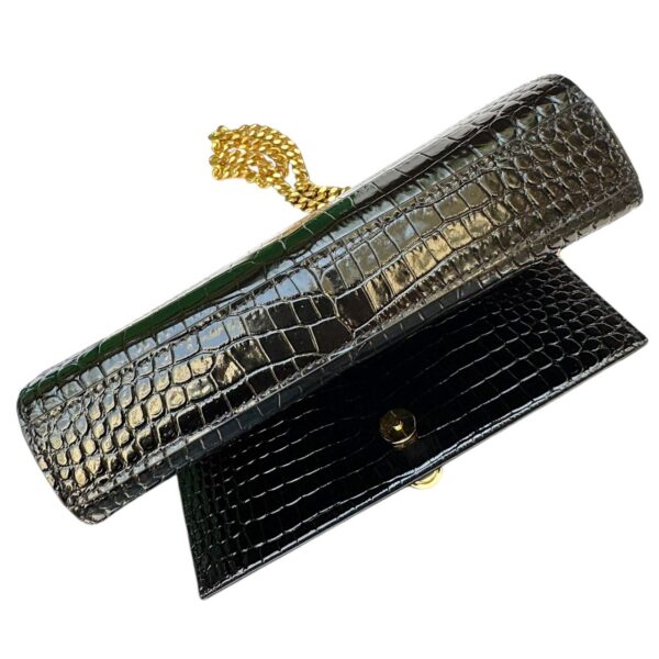 YSL Kate Black Tassel Medium Crocodile embossed Bag - Image 6