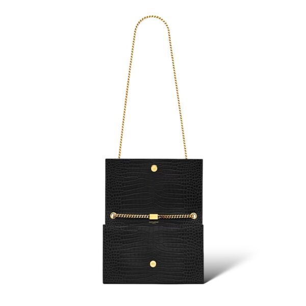 YSL Kate Black Tassel Medium Crocodile embossed Bag - Image 3