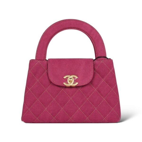 CHANEL Small Kelly Shopper Pink Washed Denim Bag