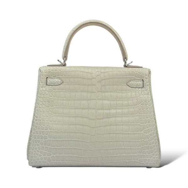 Hermes Kelly 25 Beton Croco PHW - Image 4