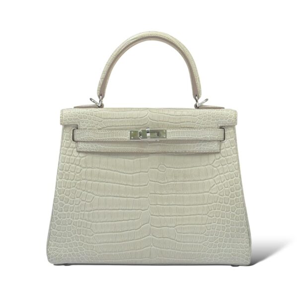 Hermes Kelly 25 Beton Croco PHW