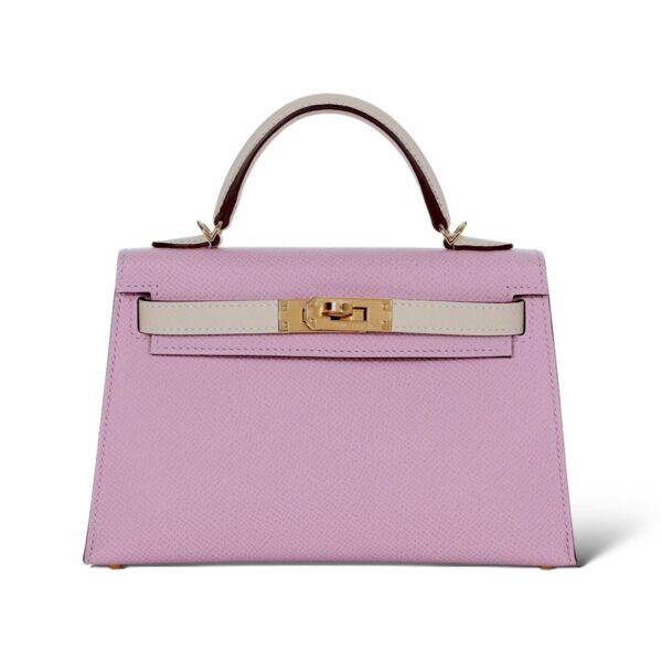 Hermes Kelly Mini Mauve Sylvestre & Craie Epsom PBHW
