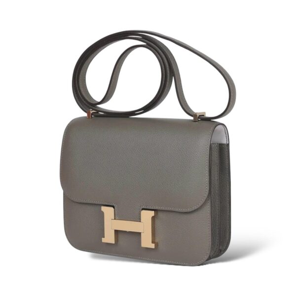 Hermes Constance 18 Mirror Gris Meyer/Gris Pale Evercolor PBHW - Image 4