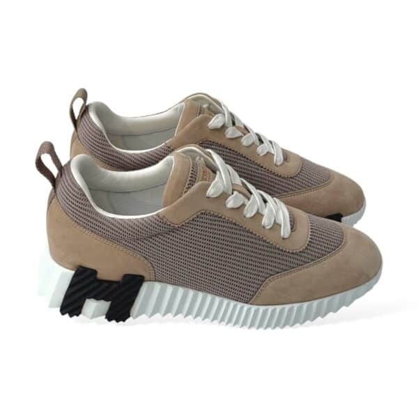Hermes Bouncing 38.5 EU Beige Camel Sneakers - Image 3