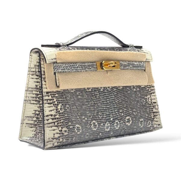 Hermes Kelly Pochette Ombre Lizard GHW - Image 3