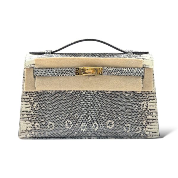 Hermes Kelly Pochette Ombre Lizard GHW