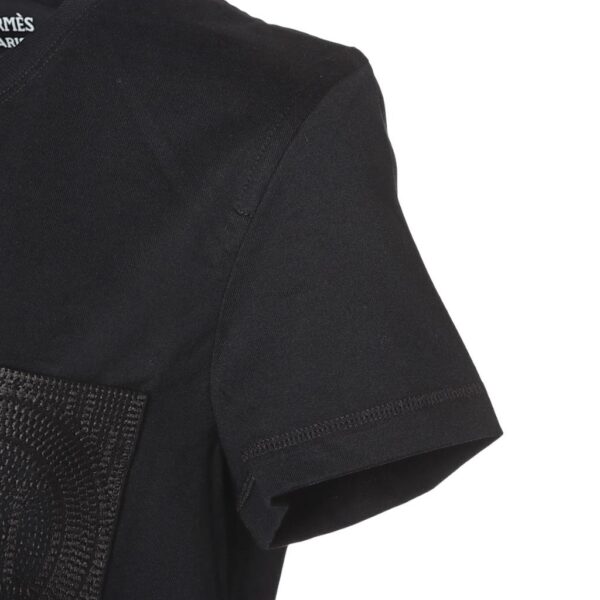 Hermes Droit Poche Brodee T-shirt Noir 38 - Image 4
