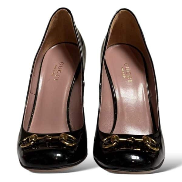 GUCCI Horsebit Patent Leather Black Shoes 36 EU - Image 2