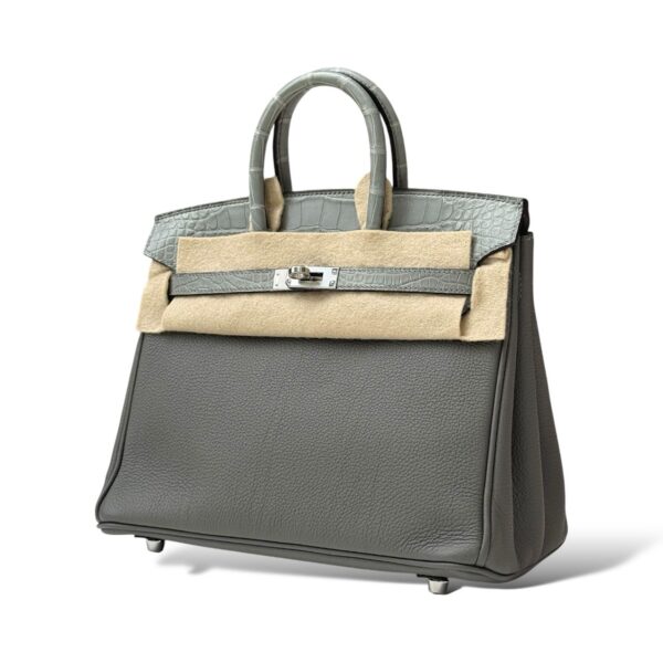 Hermes Birkin 25 Gris Meyer/Ciment Touch PHW - Image 5