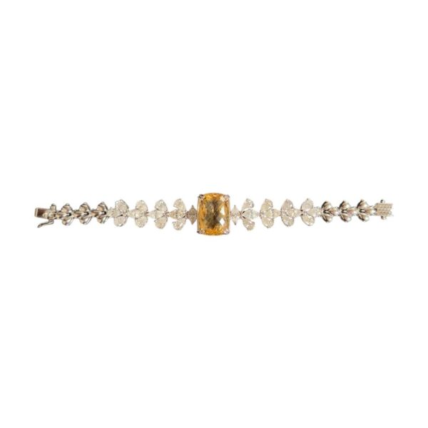 18K Diamond Yellow Topaz Bracelet - Image 2