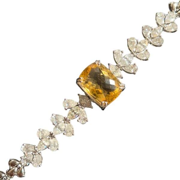 18K Diamond Yellow Topaz Bracelet - Image 3