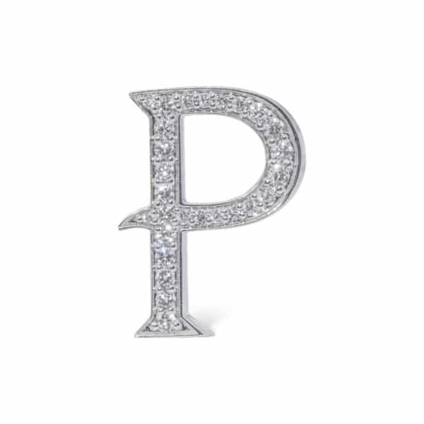 18K White Gold with Natural White Diamonds Charms - Large