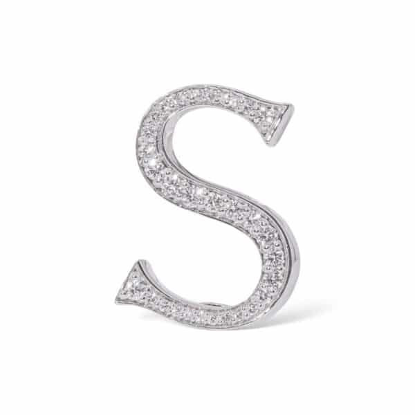 18K White Gold with Natural White Diamonds Charms - Large
