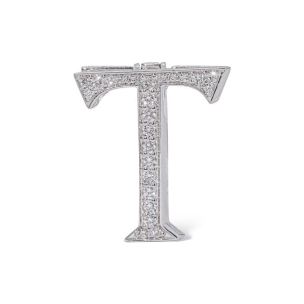 18K White Gold with Natural White Diamonds Charms - Large