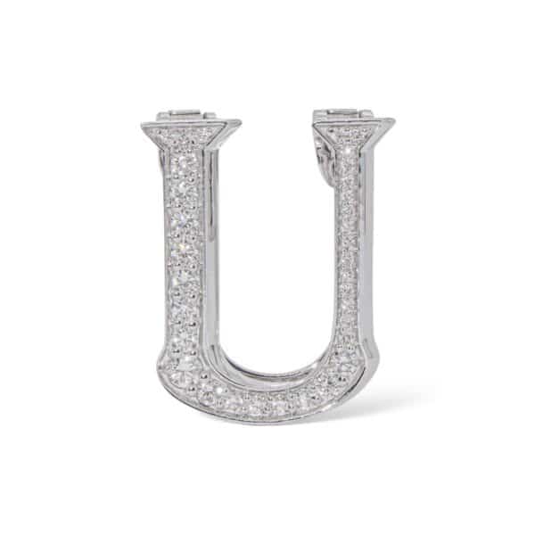 18K White Gold with Natural White Diamonds Charms - Large