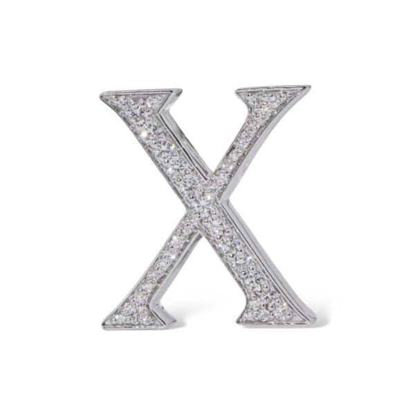 18K White Gold with Natural White Diamonds Charms - Large