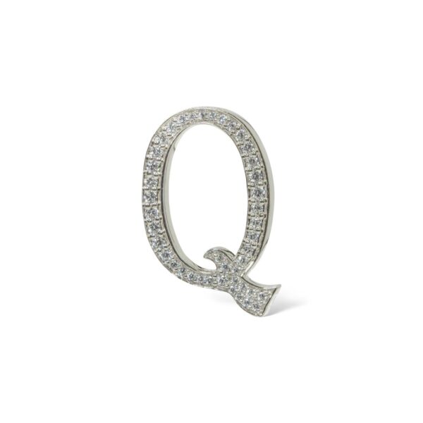 18K White Gold with Natural White Diamonds Charms - Medium