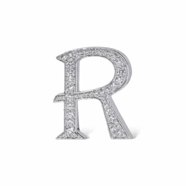 18K White Gold with Natural White Diamonds Charms - Medium