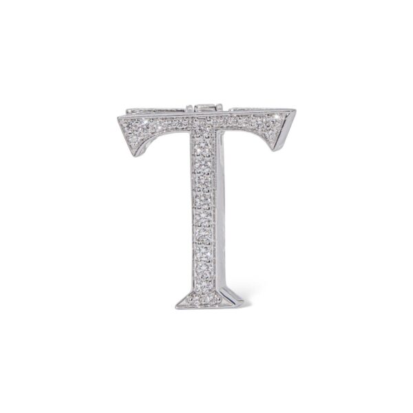 18K White Gold with Natural White Diamonds Charms - Medium