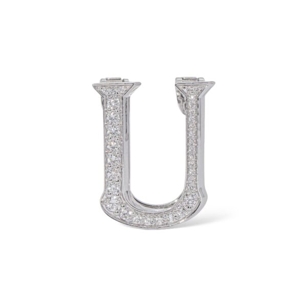18K White Gold with Natural White Diamonds Charms - Medium