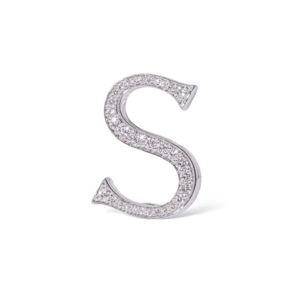 18K White Gold with Natural White Diamonds Charms - Medium