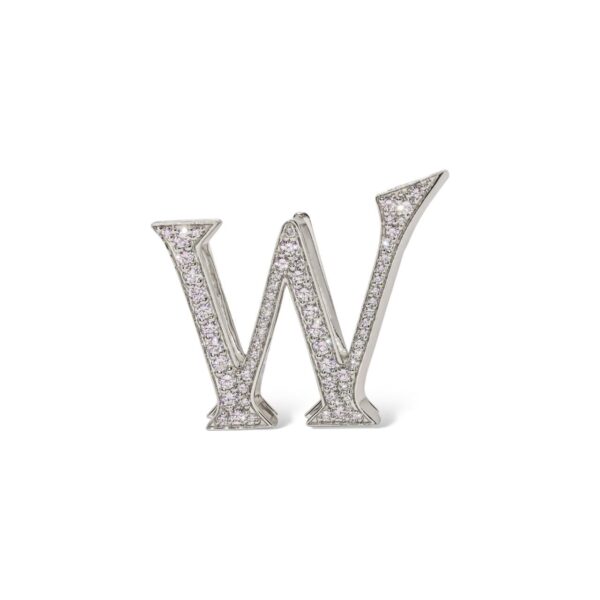 18K White Gold with Natural White Diamonds Charms - Medium