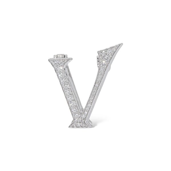18K White Gold with Natural White Diamonds Charms - Medium