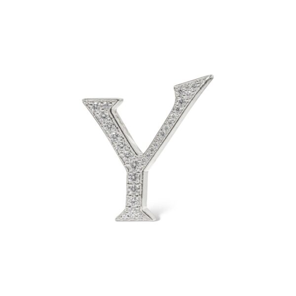18K White Gold with Natural White Diamonds Charms - Medium