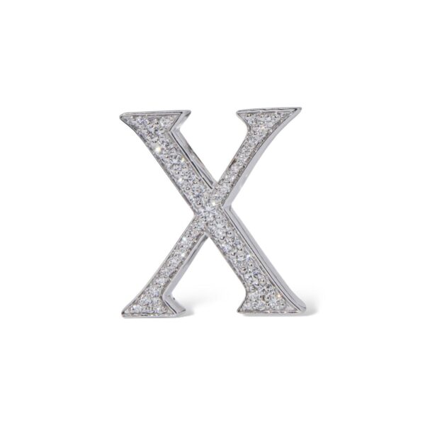 18K White Gold with Natural White Diamonds Charms - Medium