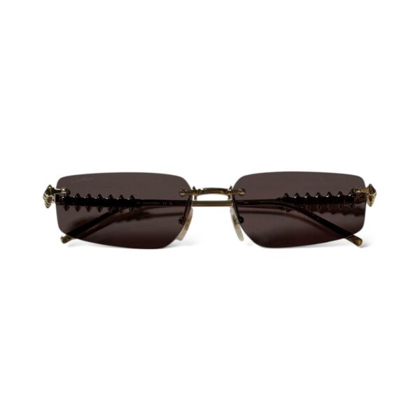 Clash de Cartier Smooth Golden-Finish Rectangular Sunglasses - Image 3