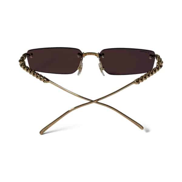 Clash de Cartier Smooth Golden-Finish Rectangular Sunglasses - Image 4