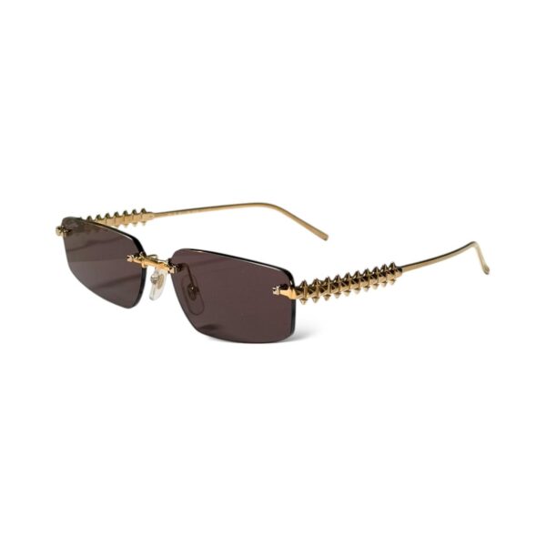 Clash de Cartier Smooth Golden-Finish Rectangular Sunglasses - Image 2