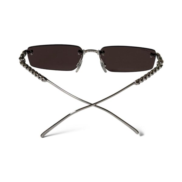Clash de Cartier Smooth Platinum-Finish Rectangular Sunglasses - Image 4