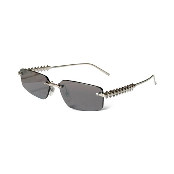 Clash de Cartier Smooth Platinum-Finish Rectangular Sunglasses - Image 2
