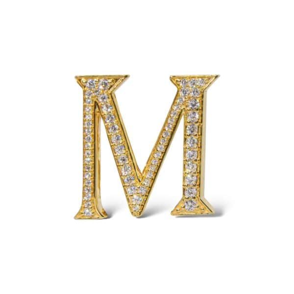 18K Yellow Gold with Natural White Diamonds Charms - Medium