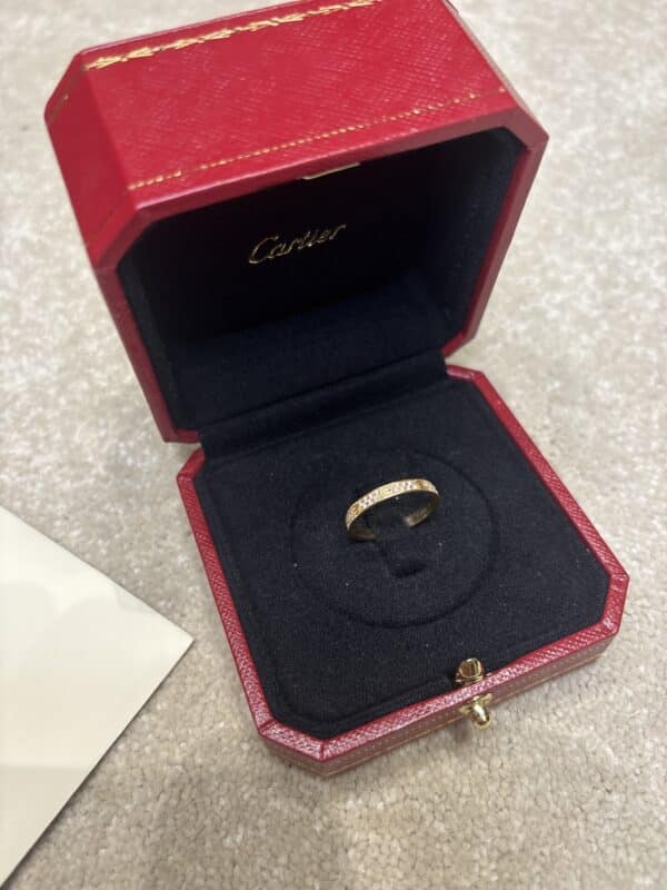Cartier Diamond Pave Love Ring, Yellow Gold 51 - Image 5