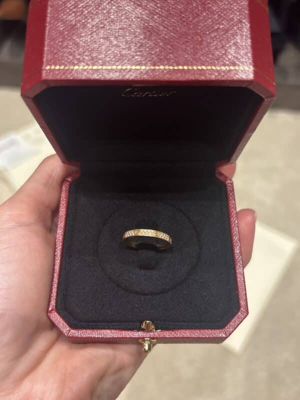Cartier Diamond Pave Love Ring, Yellow Gold 51 - Image 2