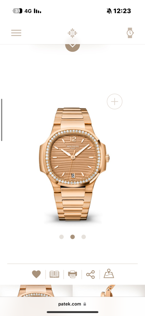 Patek Philippe Nautilus 35.2mm 7118/1200R Golden Brown Opaline Rose Gold “LADIES AUTOMATIC” - Image 5