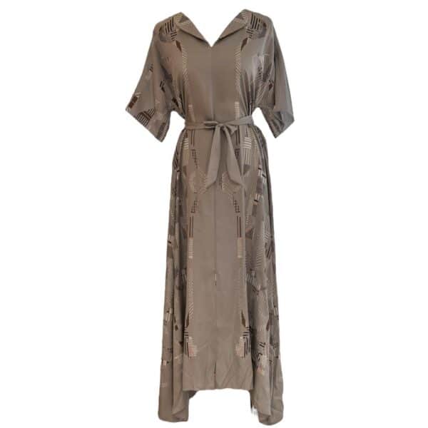 Hermes Belted Caftan Grey Size 36