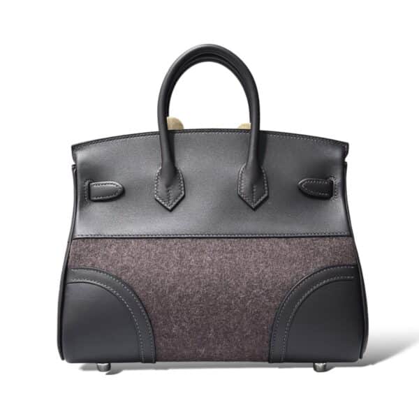 Hermes Birkin 25 Go Team Ebene Swift Calfskin/Wool Felt PHW - Image 5