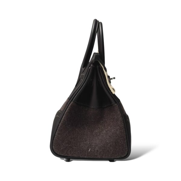Hermes Birkin 25 Go Team Ebene Swift Calfskin/Wool Felt PHW - Image 4