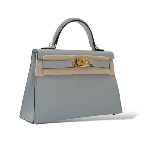 Hermes Kelly Mini Bleu Glacier Epsom GHW - Image 2