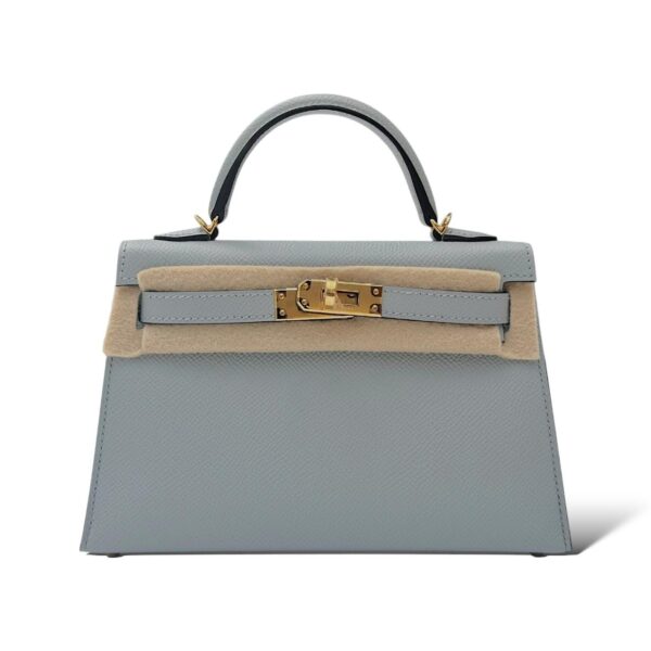 Hermes Kelly Mini Bleu Glacier Epsom GHW