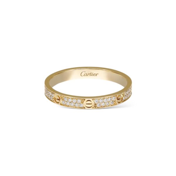 Cartier Diamond Pave Love Ring, Yellow Gold 51