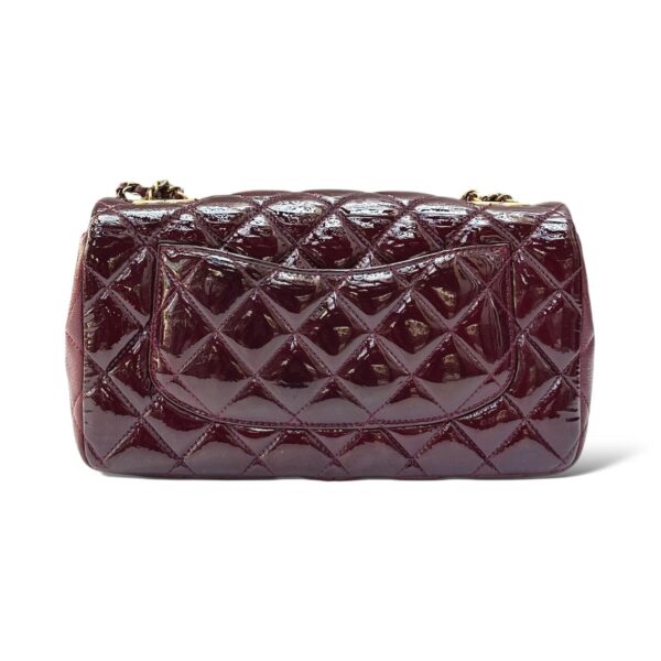 Chanel Patent Goatskin Quilted Burgundy Medium CC Eyelet Flap Bag - Image 3