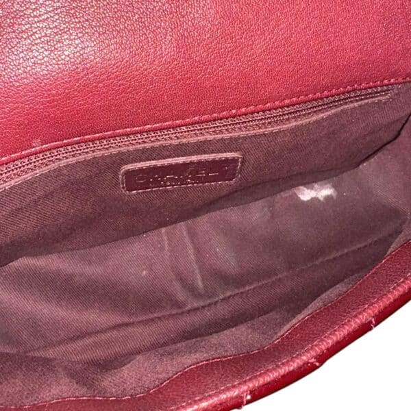 Chanel Patent Goatskin Quilted Burgundy Medium CC Eyelet Flap Bag - Image 8
