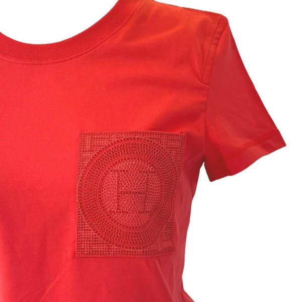 Hermes Droit Poche Brodee T-shirt Rose Vermillon Size 34 - Image 2