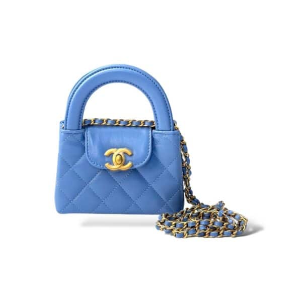 Chanel Mini Shopping Bag Slate Blue GHW - Image 2